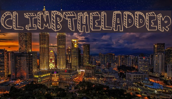 climbtheladder Font examples