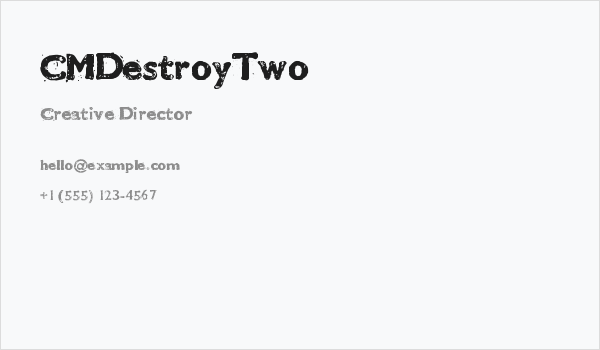 CMDestroyTwo Business Card