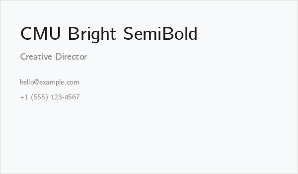 CMU Bright SemiBold Business Card