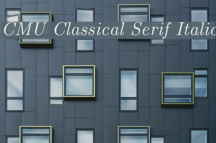 CMU Classical Serif Italic Font examples