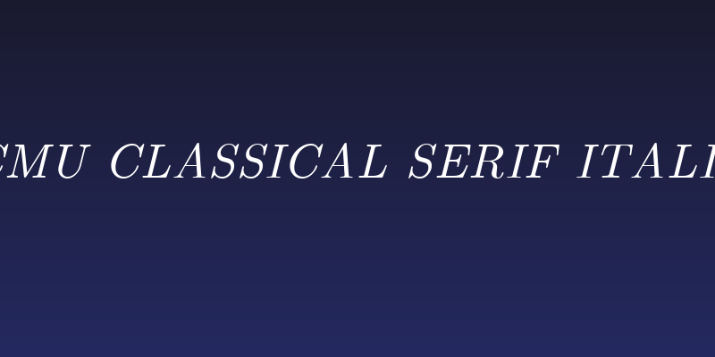CMU Classical Serif Italic Social Header