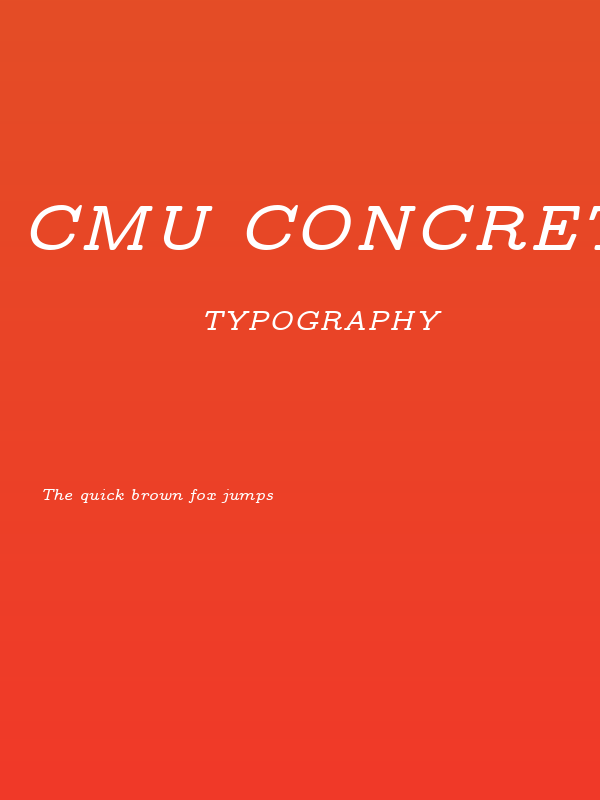 CMU Concrete BoldItalic Poster