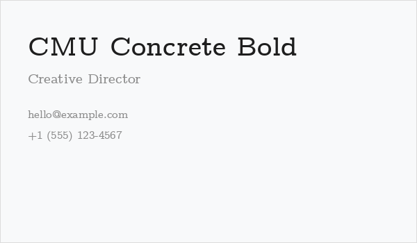 CMU Concrete Bold Business Card