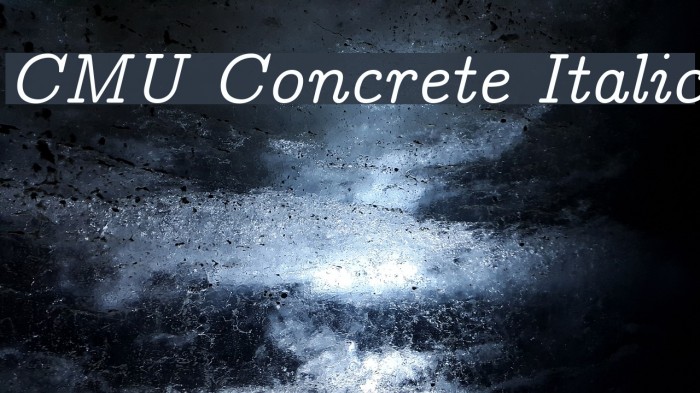 CMU Concrete Italic Font examples