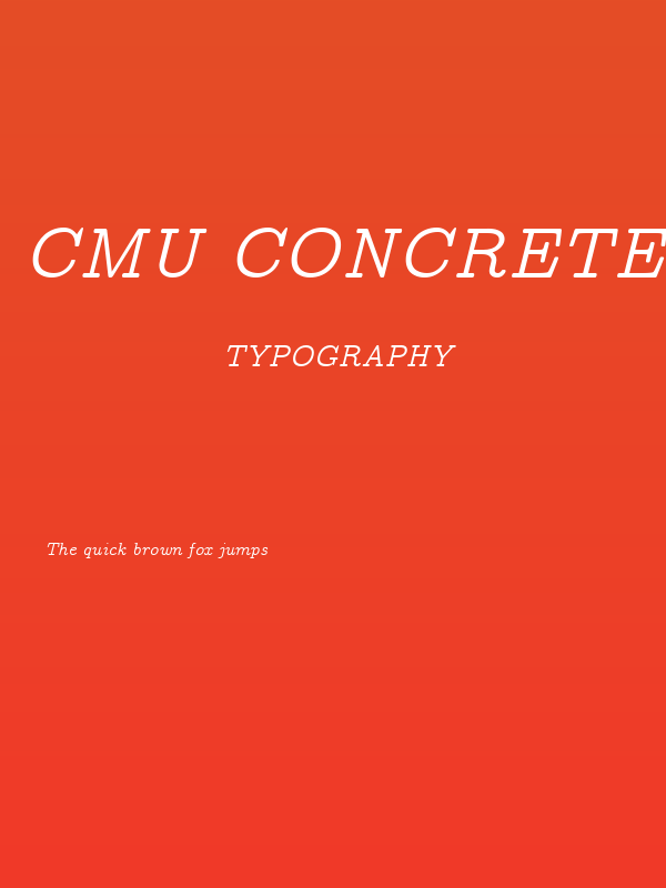 CMU Concrete Italic Poster