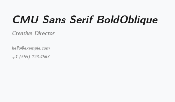 CMU Sans Serif BoldOblique Business Card