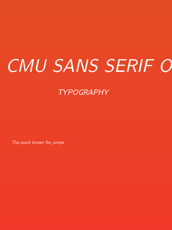 CMU Sans Serif Oblique Poster