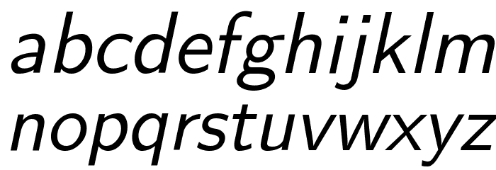 CMU Sans Serif Oblique Font LOWERCASE