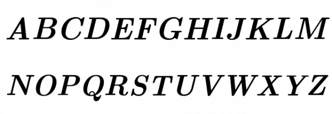 CMU Serif BoldItalic Schriftart Groß