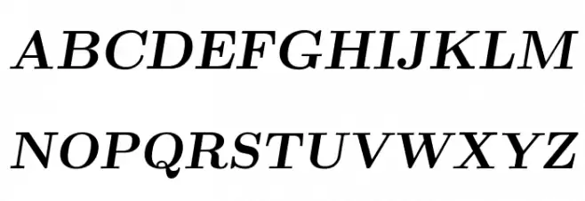CMU Serif Extra BoldSlanted फ़ॉन्ट अपरकेस