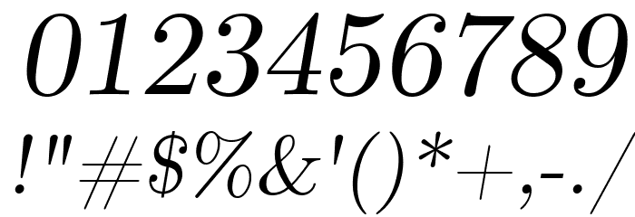 CMU Serif Extra RomanSlanted Font OTHER CHARS