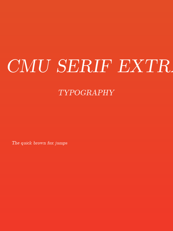 CMU Serif Extra RomanSlanted Poster