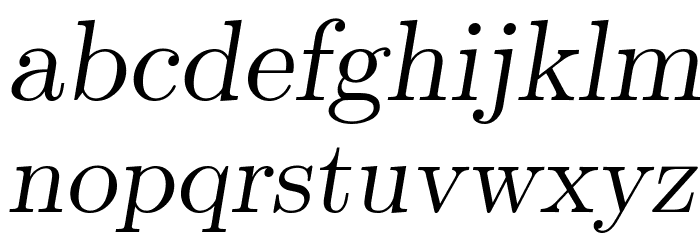 CMU Serif Extra RomanSlanted Font LOWERCASE