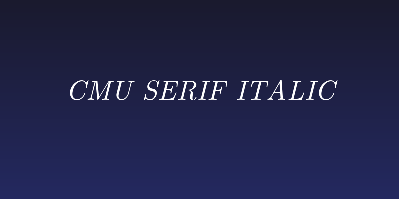 CMU Serif Italic Social Header
