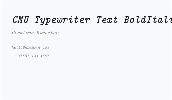 CMU Typewriter Text BoldItalic Business Card
