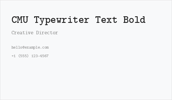 CMU Typewriter Text Bold Business Card