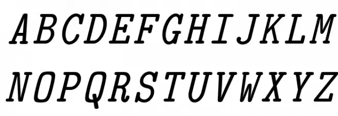 CMU Typewriter Text Italic Schriftart Groß
