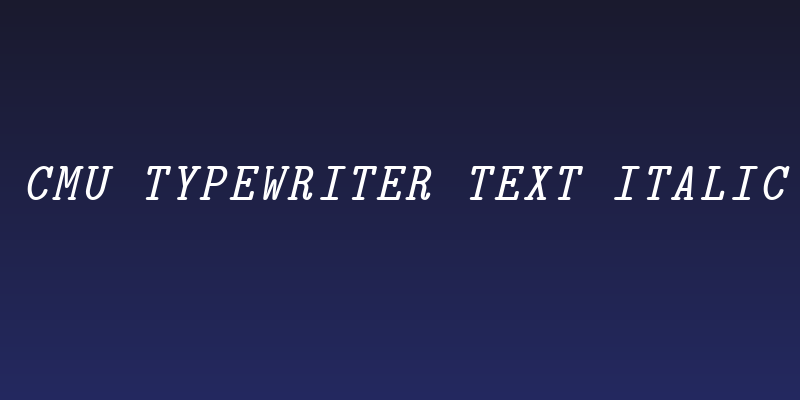 CMU Typewriter Text Italic Social Header