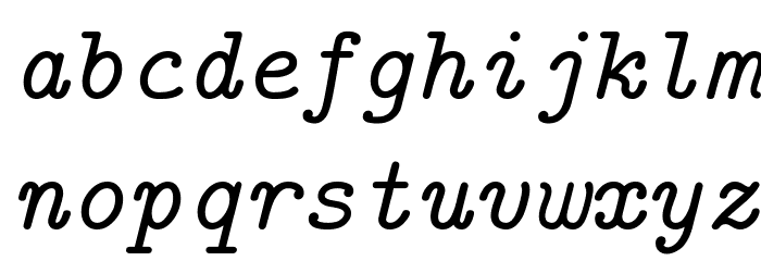 CMU Typewriter Text Italic Font LOWERCASE