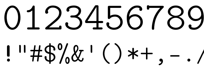 CMU Typewriter Text Light Font OTHER CHARS