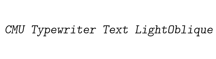CMU Typewriter Text LightOblique Polices
