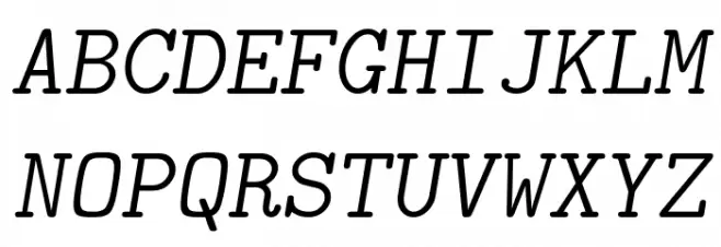 CMU Typewriter Text LightOblique 字体 大写