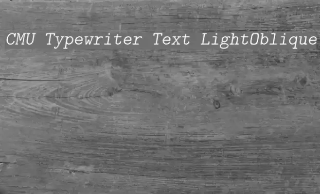 CMU Typewriter Text LightOblique Font examples