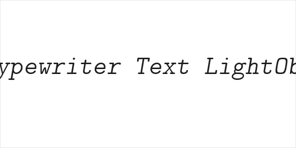 CMU Typewriter Text LightOblique Logo