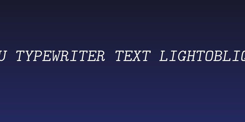 CMU Typewriter Text LightOblique Social Header