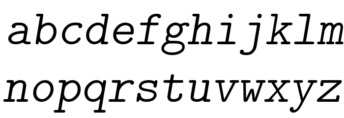 CMU Typewriter Text LightOblique Font LOWERCASE
