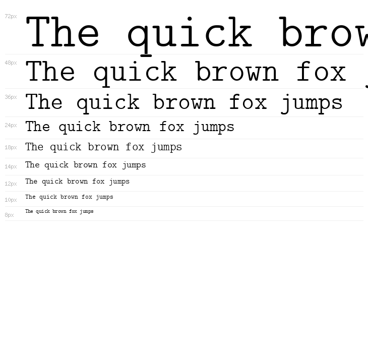 CMU Typewriter Text Light Waterfall