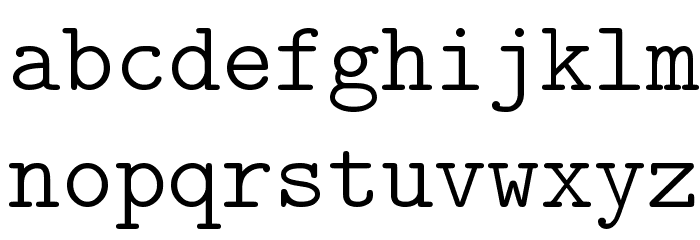 CMU Typewriter Text Light Font LOWERCASE