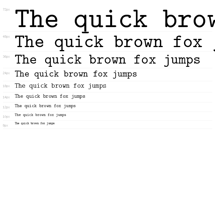 CMU Typewriter Text Regular Waterfall