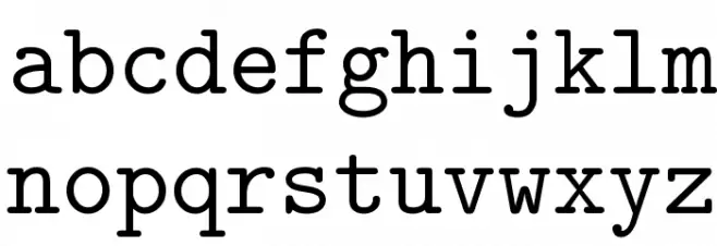 CMU Typewriter Text Regular Font LOWERCASE