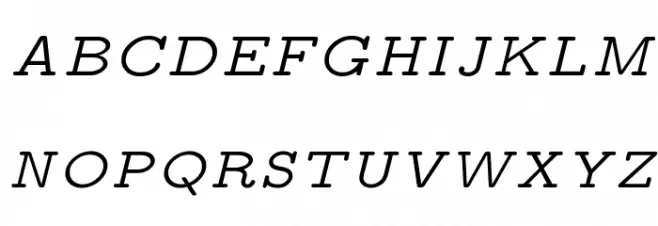 CMU Typewriter Text Variable Width Italic फ़ॉन्ट अपरकेस