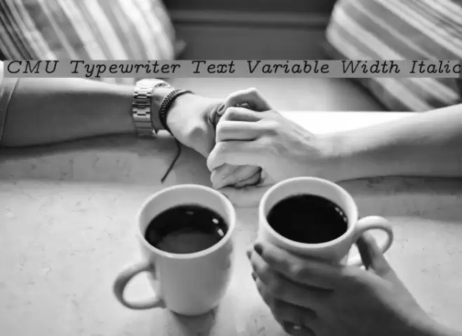 CMU Typewriter Text Variable Width Italic Font examples