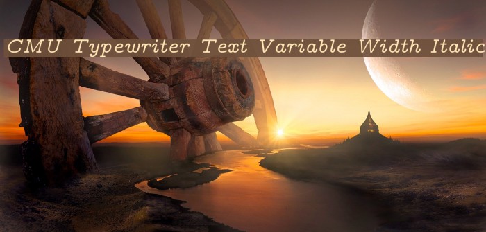 CMU Typewriter Text Variable Width Italic Polices examples