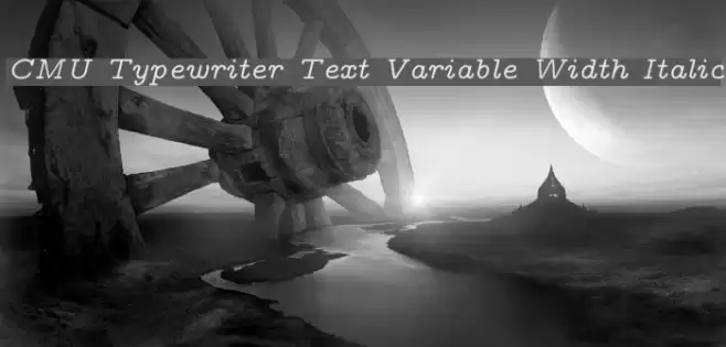 CMU Typewriter Text Variable Width Italic Font examples