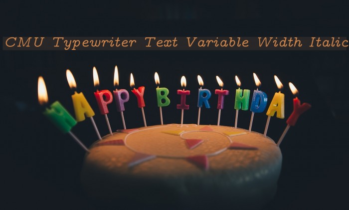 CMU Typewriter Text Variable Width Italic Polices examples