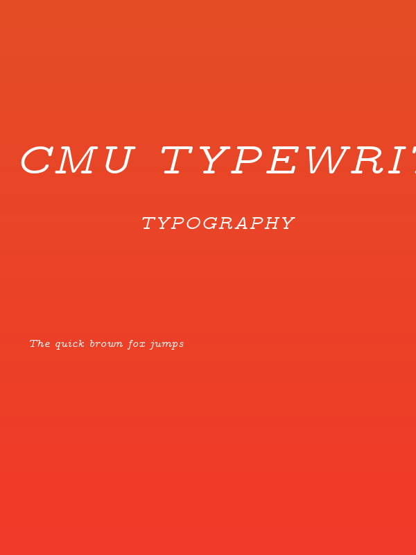 CMU Typewriter Text Variable Width Italic Poster