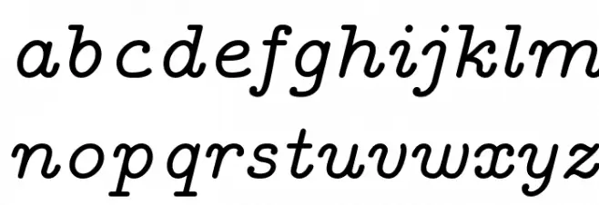 CMU Typewriter Text Variable Width Italic Fuentes MINÚSCULAS