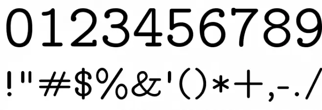 CMU Typewriter Text Variable Width Medium Font OTHER CHARS