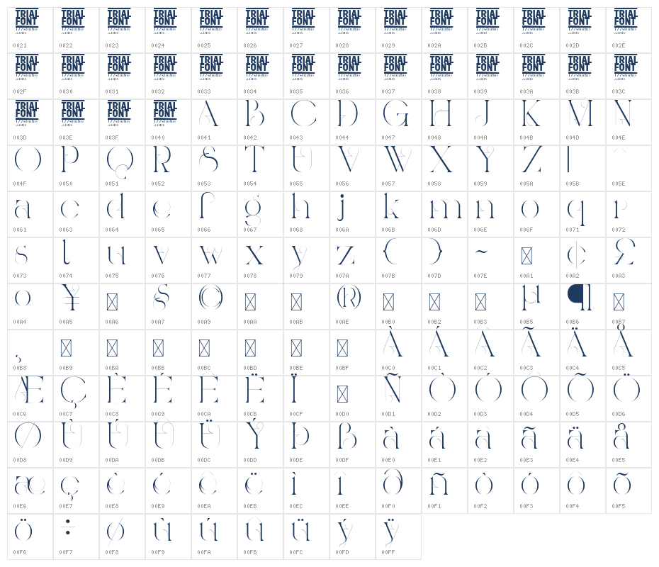 COASTAL COMFORT DEMO REGULAR Character Map