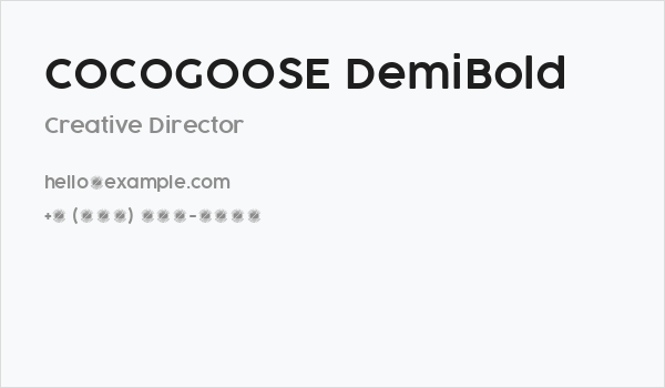 COCOGOOSE DemiBold Business Card