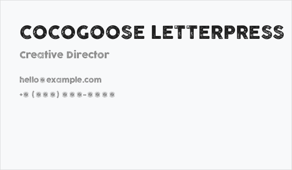 COCOGOOSE LETTERPRESS Business Card
