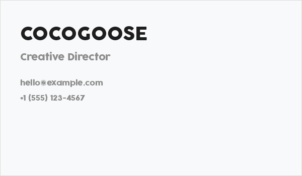 COCOGOOSE Business Card