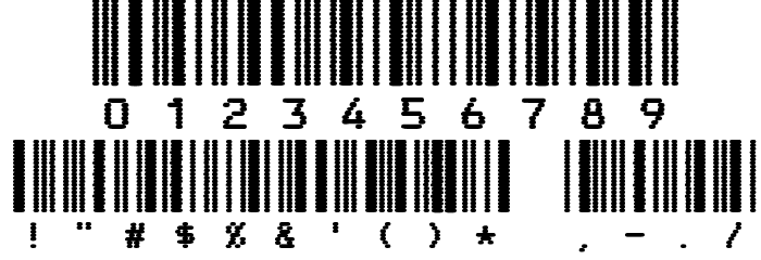CODE3X D Font OTHER CHARS
