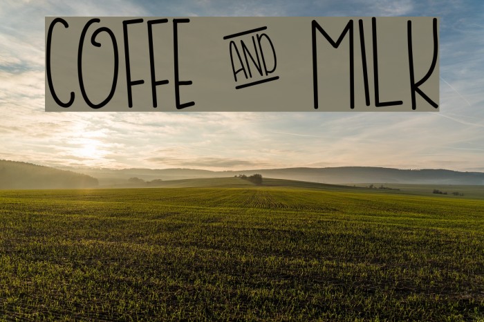 COFFE & MILK Font examples