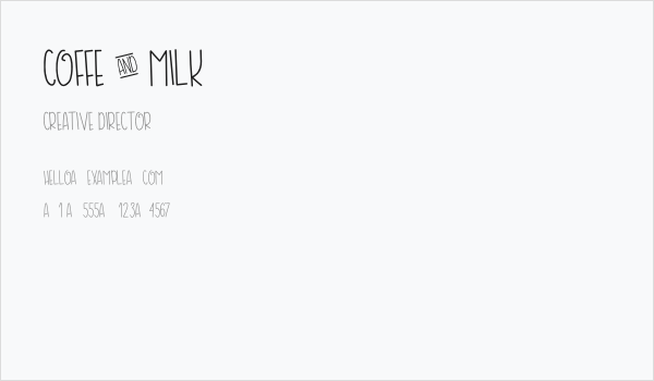 COFFE & MILK Business Card