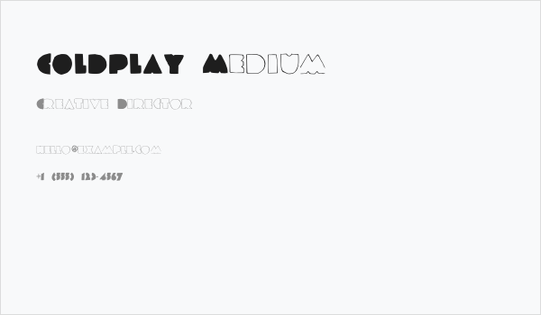 COLDPLAY Medium Business Card